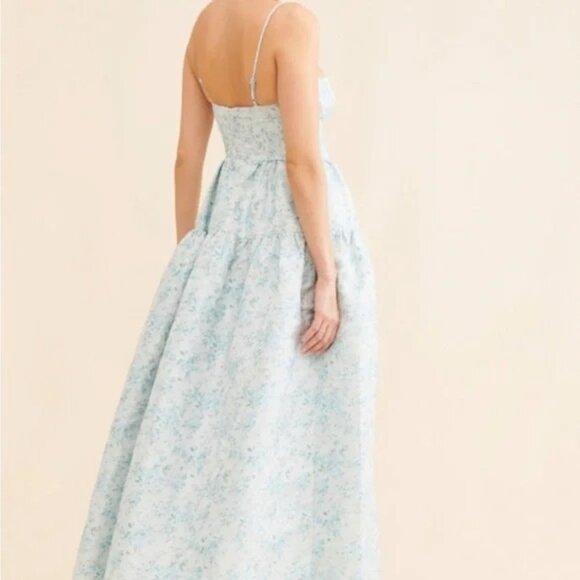 Maison Amory The Windsor Maxi Dress Womens L Blue Whimsical Elegant Enchanting - Picture 2 of 12